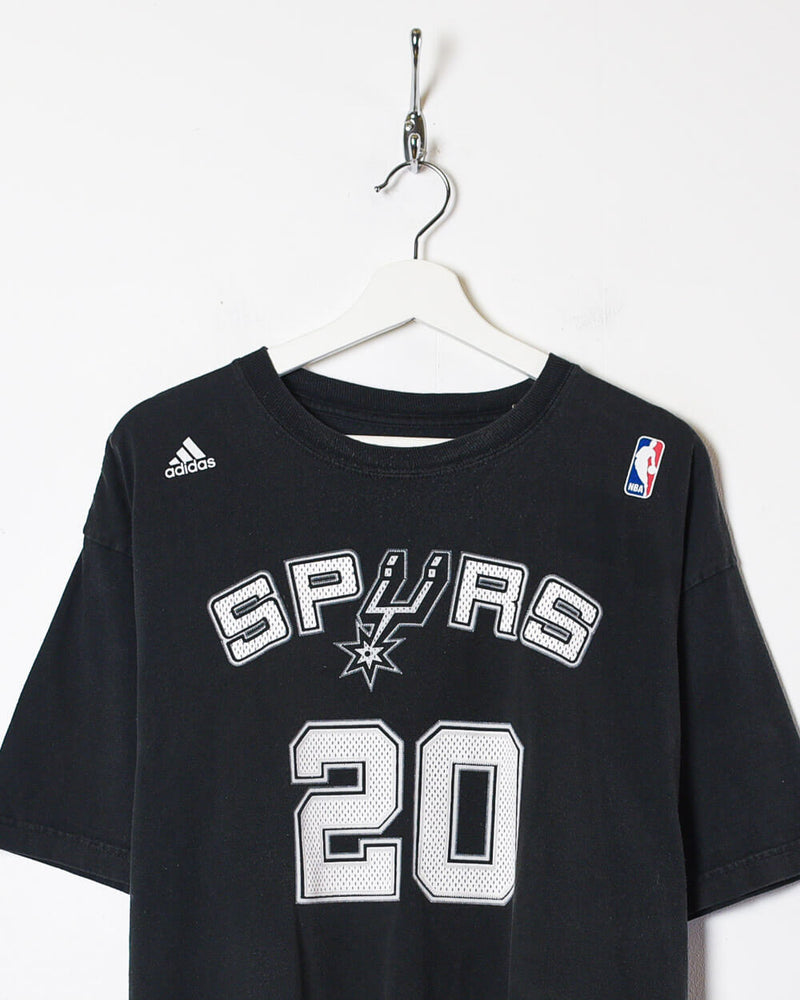 Vintage 00s Black Adidas - Vintage X NBA T-Shirt X-Large Ginobli Domno San Antonio Cotton– Spurs