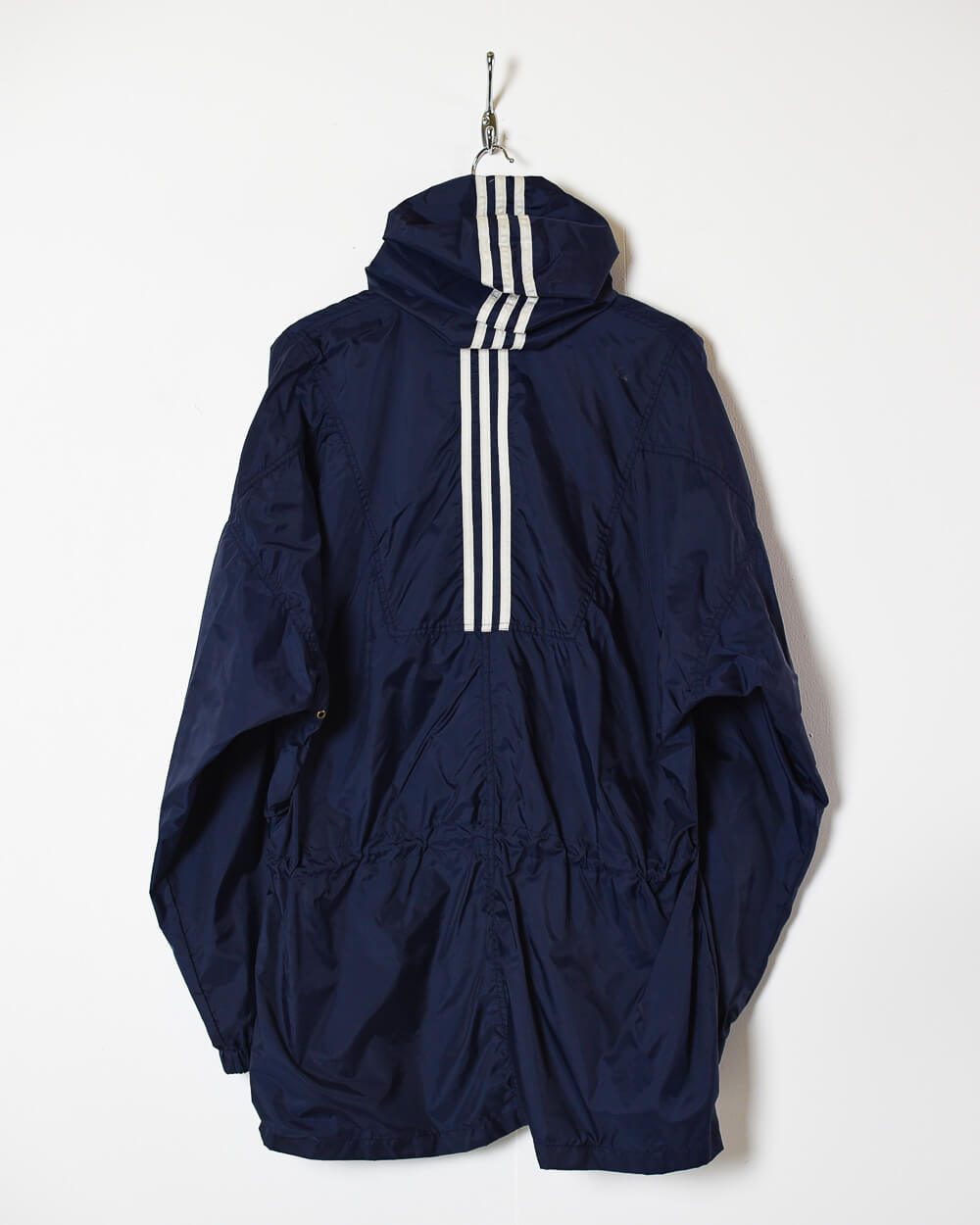 Navy Adidas Hooded Windbreaker Jacket - Large