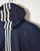 Navy Adidas Hooded Windbreaker Jacket - Large