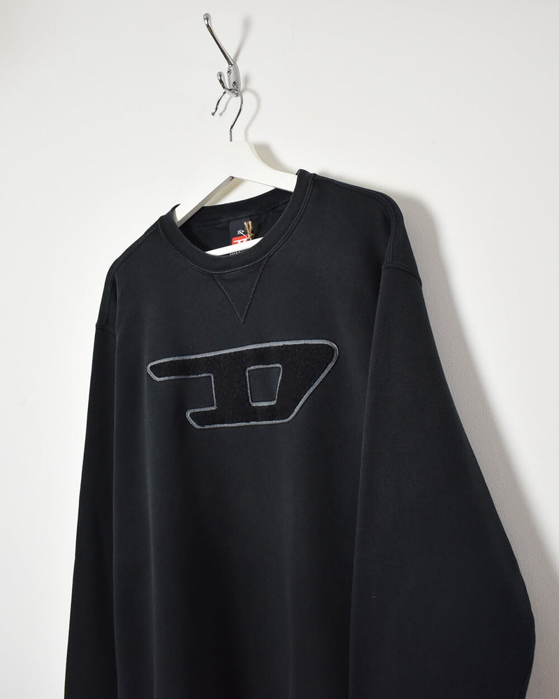 Vintage 00s Cotton Mix Black Diesel Sweatshirt - X-Large– Domno