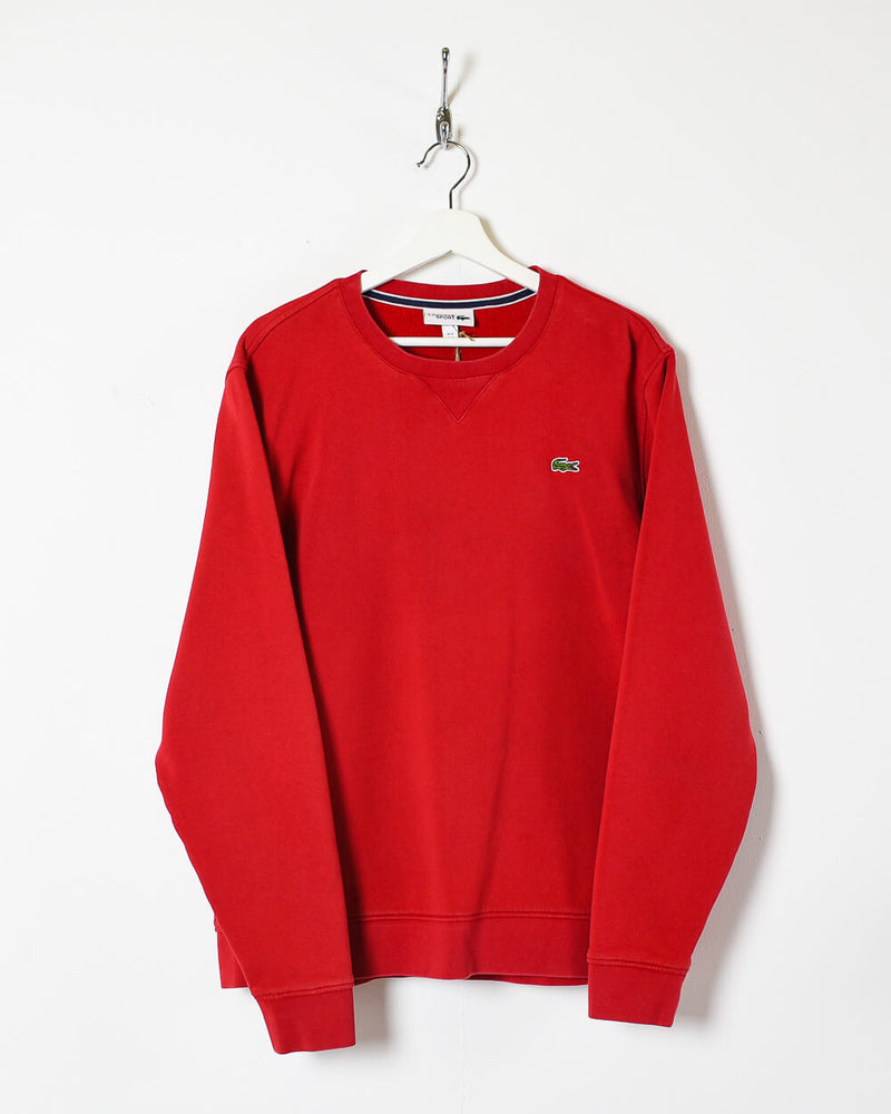 10s+ Cotton Plain Red Lacoste Sweatshirt - Medium– Domno Vintage