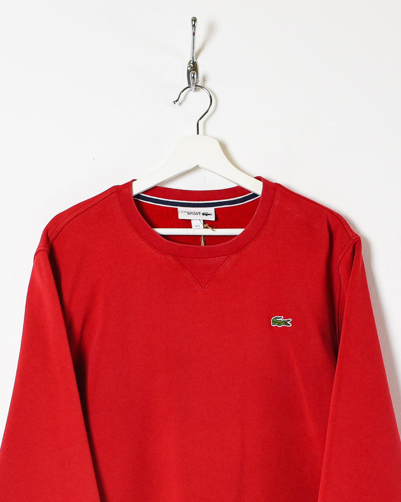 10s+ Cotton Plain Red Lacoste Sweatshirt - Medium– Domno Vintage