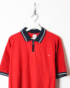 Red Nike 1/4 Zip Polo Shirt - X-Large