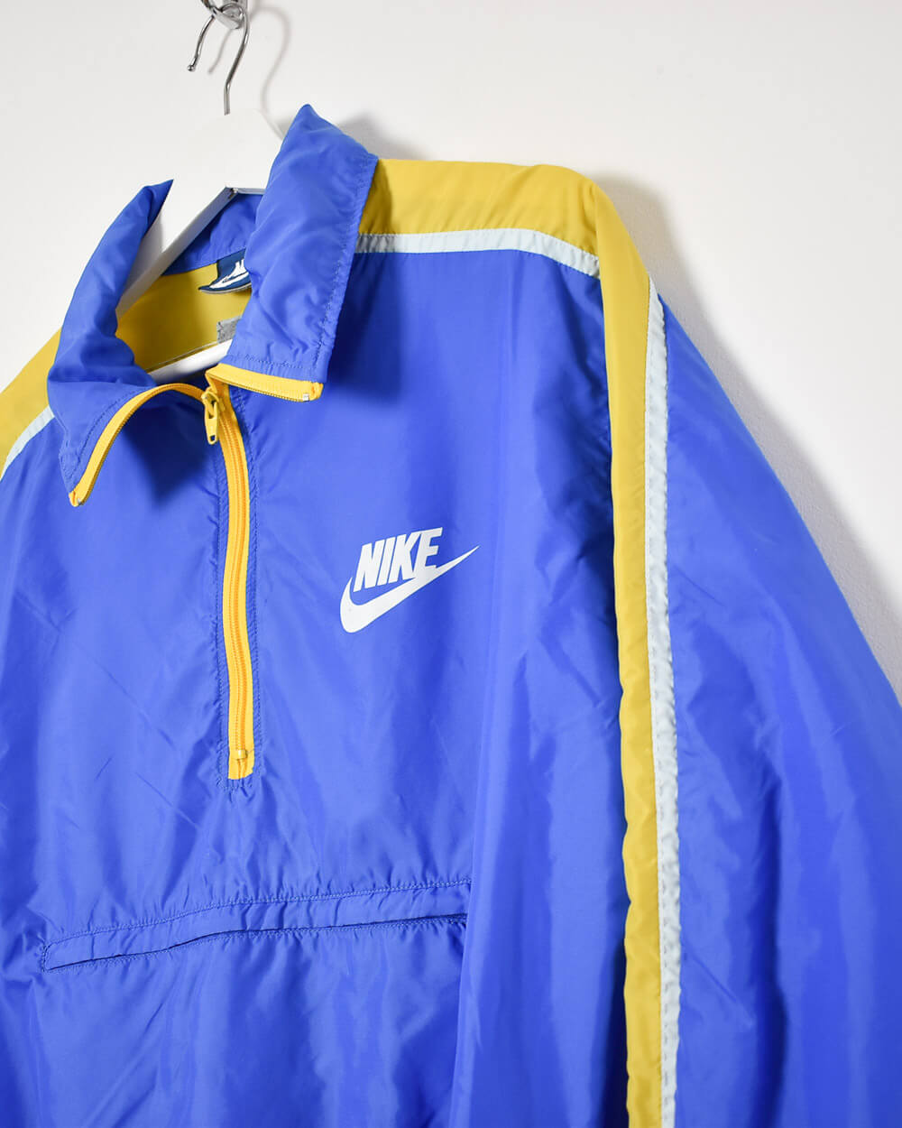 Vintage 80s Nylon Blue Nike 80s 1/4 Zip Windbreaker Jacket