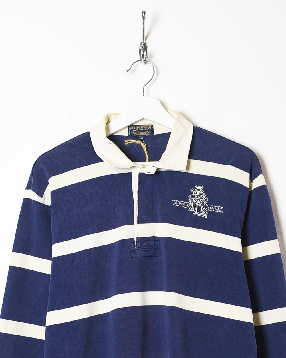 Navy Polo Jeans Ralph Lauren Striped Rugby Shirt - Large