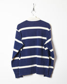 Navy Polo Jeans Ralph Lauren Striped Rugby Shirt - Large