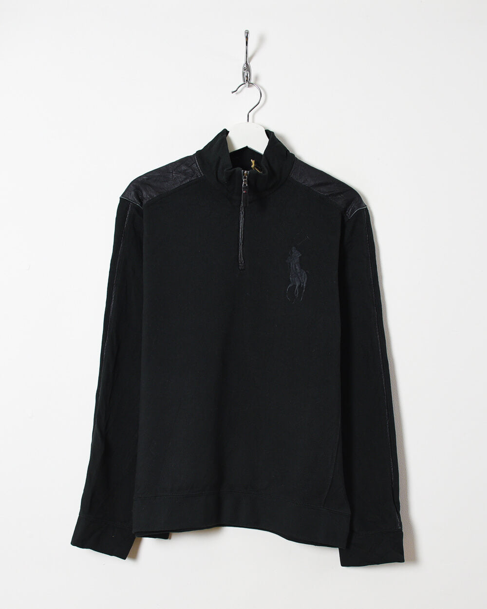 Black Ralph Lauren 1/4 Zip Sweatshirt - Medium