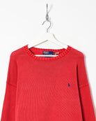 Red Ralph Lauren Knitted Sweatshirt - X-Large