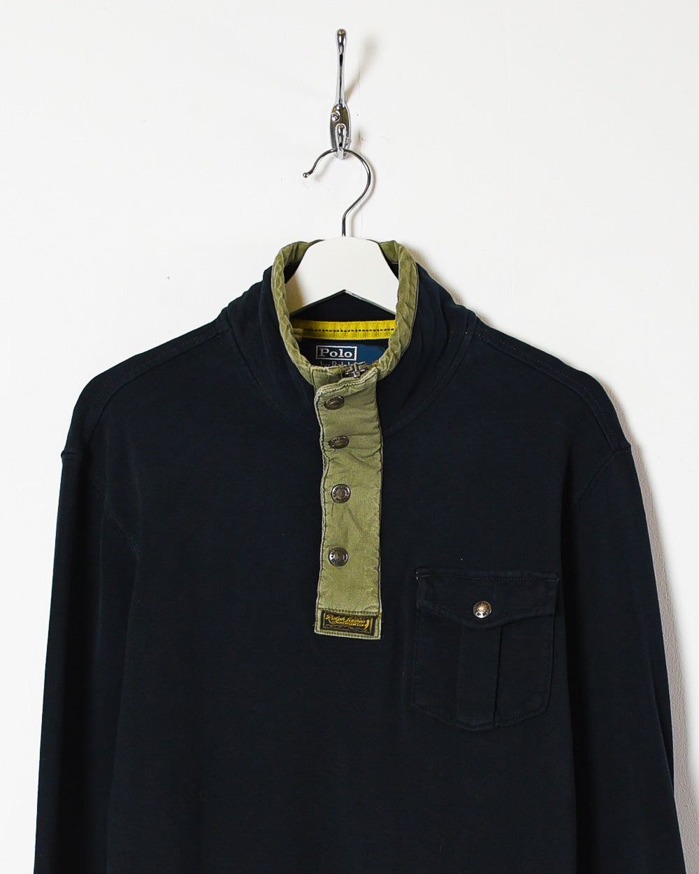 Black Ralph Lauren 1/4 Zip Sweatshirt - Medium