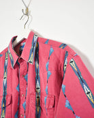 Red Wrangler Short Sleeved Button Down Shirt - Medium