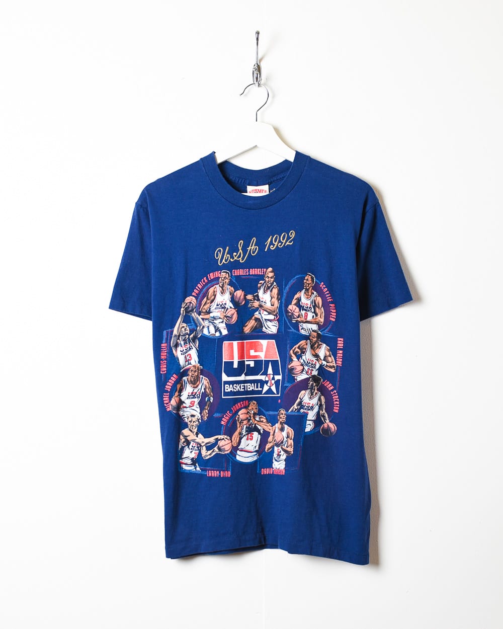 Navy Nutmeg USA Basketball Team 1992 Dream Team Single Stitch T-Shirt - Medium