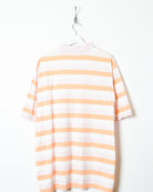Orange Lacoste Striped Polo Shirt - XX-Large