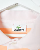 Orange Lacoste Striped Polo Shirt - XX-Large
