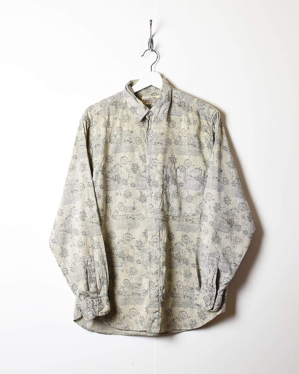 Grey All-Over Print Patterned Shirt - Medium