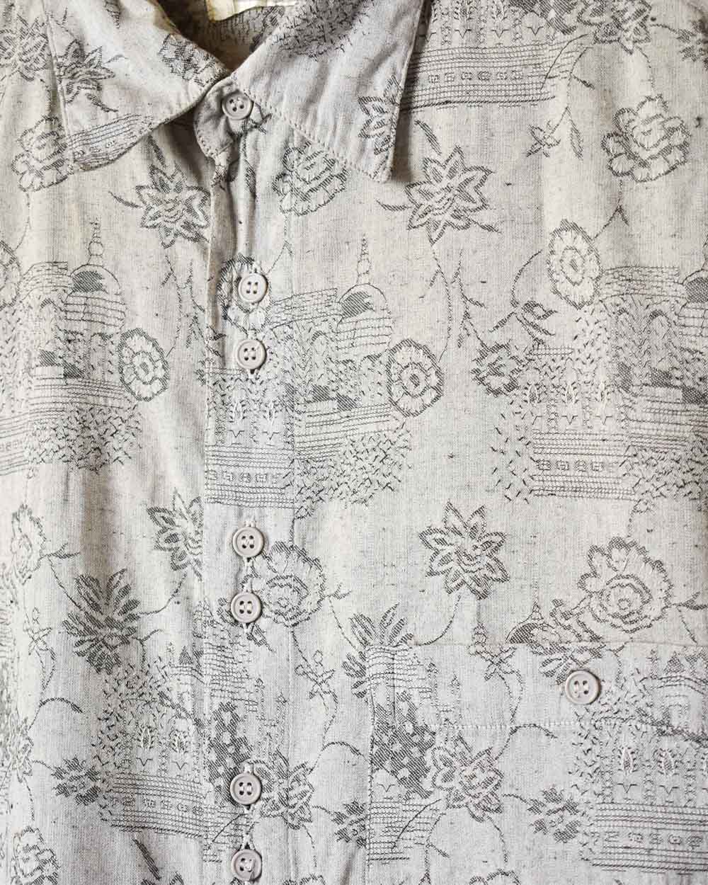 Grey All-Over Print Patterned Shirt - Medium