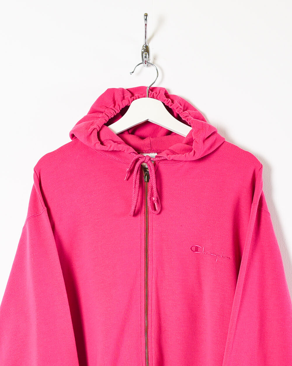 Pink Champion Women's Zip-Through Hoodie - Large