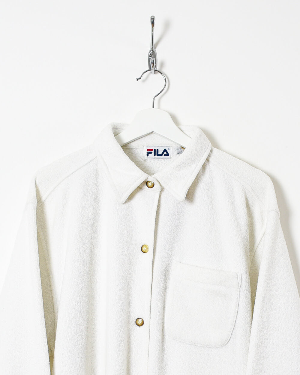 White Fila Fleece Over-Shirt - X-Large