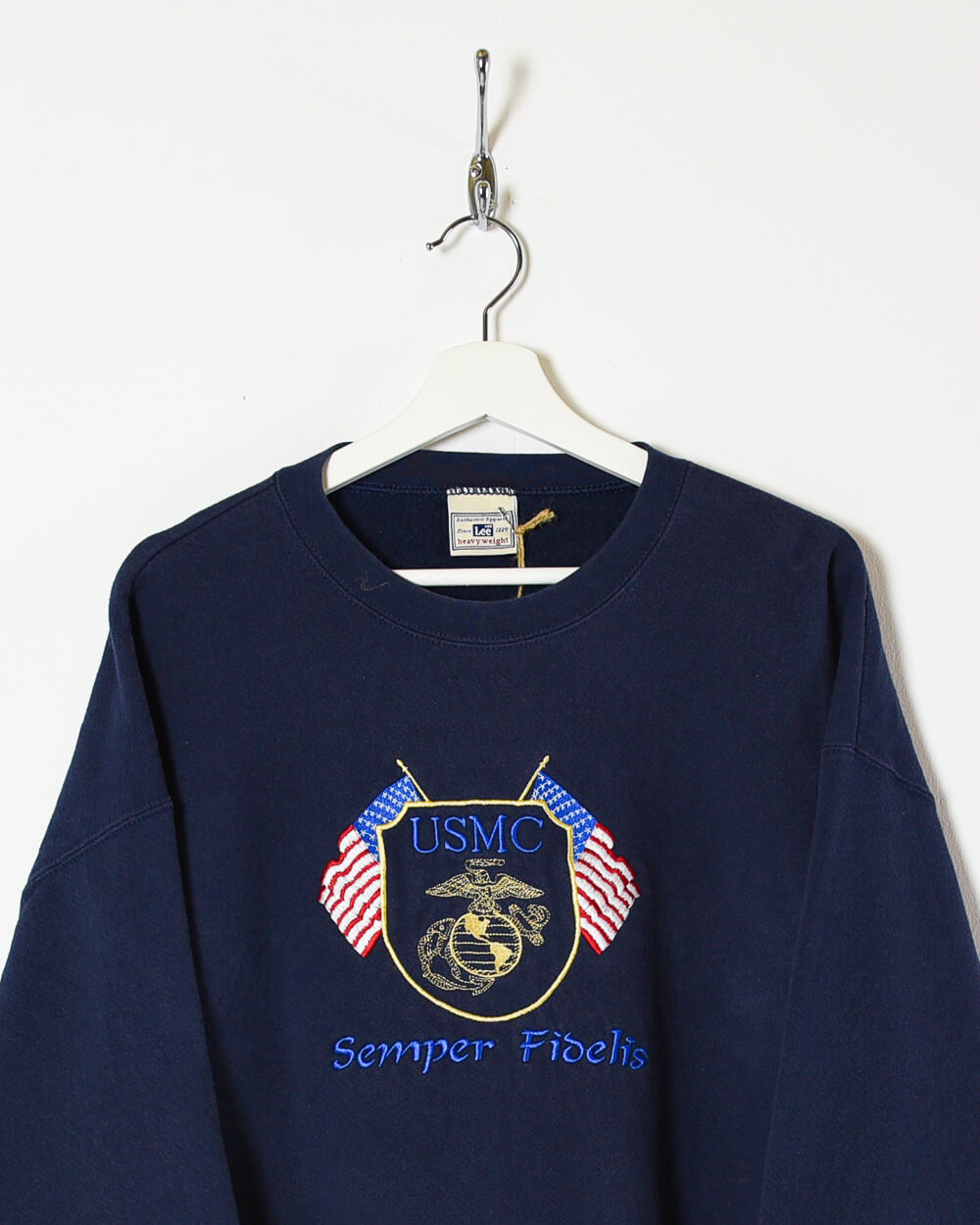 Navy Lee USMC Semper Fidelis Sweatshirt - X-Large