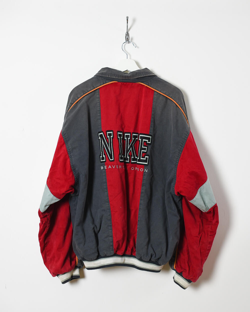Vintage 90s Cotton Colour-Block Grey Nike Beaverton Oregon Jacket 