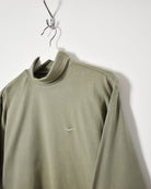 Khaki Nike Women's Turtle Neck Sweatshirt - X-Large