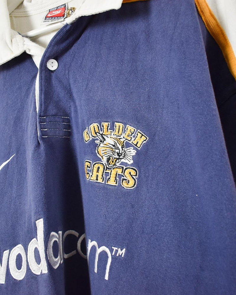 Blue Nike Golden Cats Short Sleeved Rugby Shirt - XX-Large