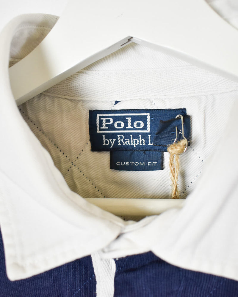 Vintage 90s Navy Polo Ralph Lauren Rugby Shirt - X-Large Cotton