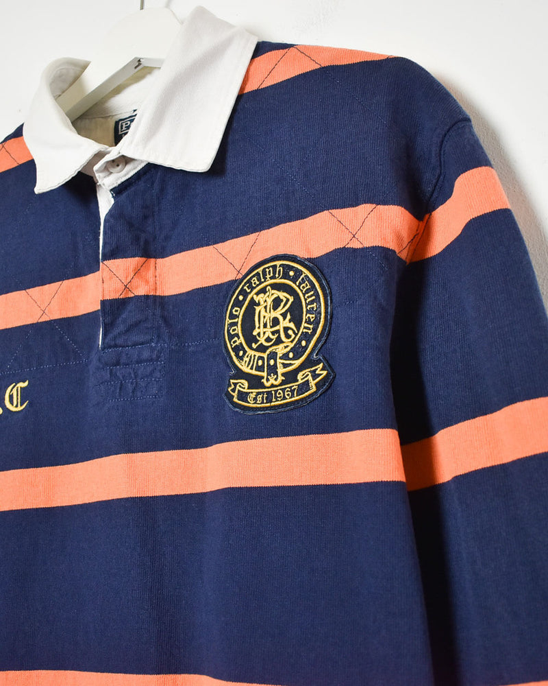 Vintage 90s Navy Polo Ralph Lauren Rugby Shirt - X-Large Cotton