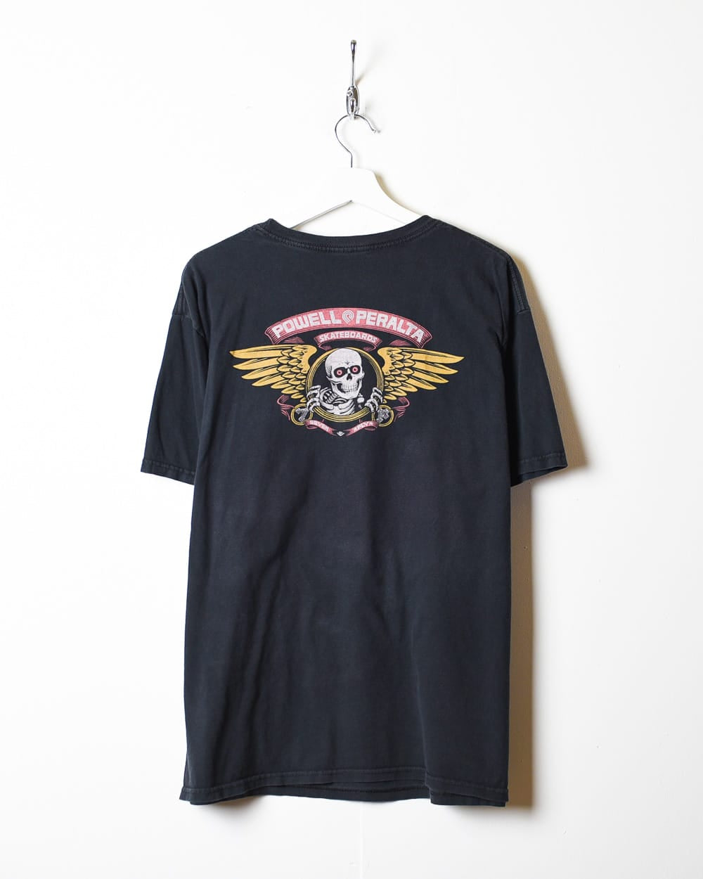 Vintage 90s Black Powel Peralta Skateboards T-Shirt - Large Cotton