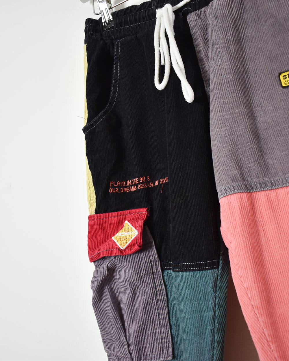 Pink Stussy Patched Corduroy Jeans - W30 L29
