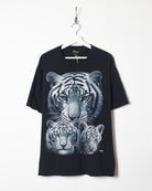 Black Wild Tiger Graphic T-Shirt - X-Large