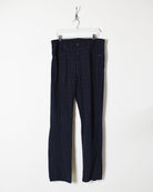 Navy Yves Saint Laurent Textured Trousers - W36 L34