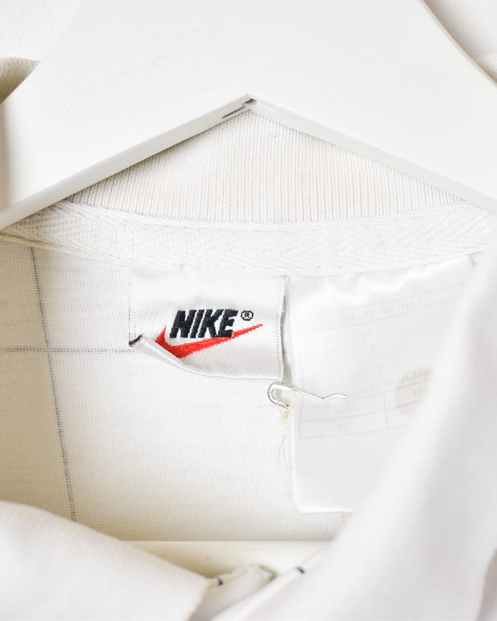 White Nike Challenge Court Checked Polo Shirt - Medium
