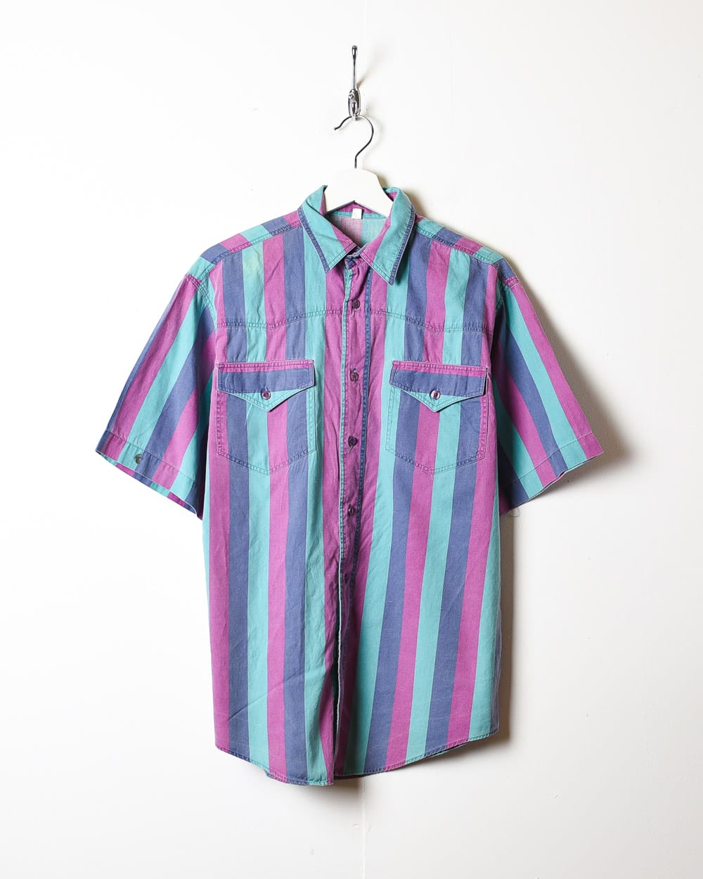 Multicolour Striped Short Sleeved Shirt - Medium
