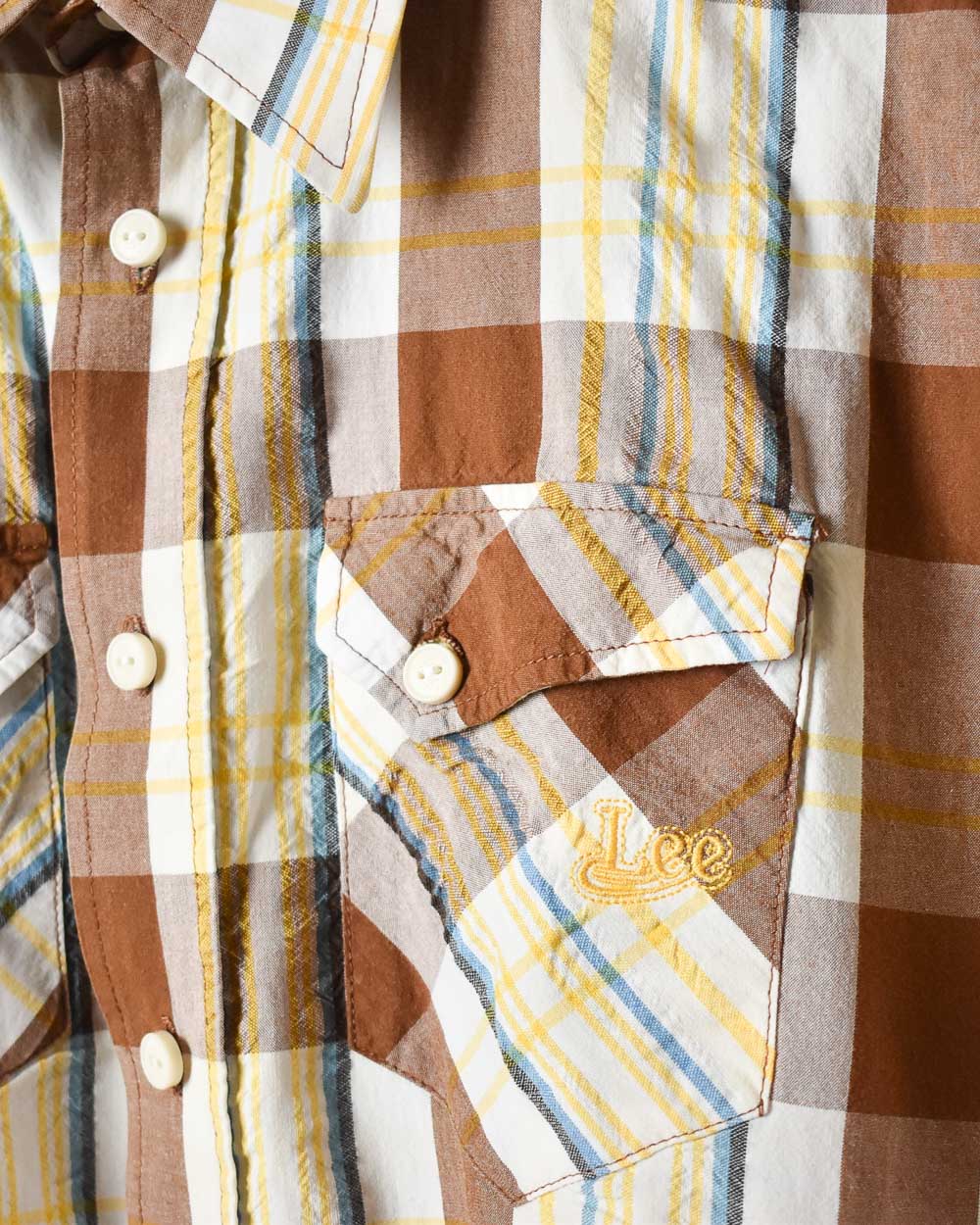 Brown Lee Checked Short Sleeved Shirt - Small