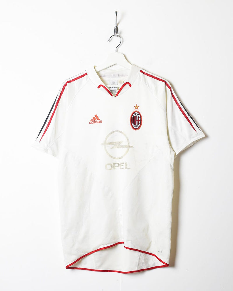 White Adidas 2004/05 AC Milan Away Shirt - Medium