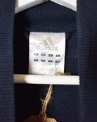 Navy Adidas Zip-Through Sweatshirt - X-Large
