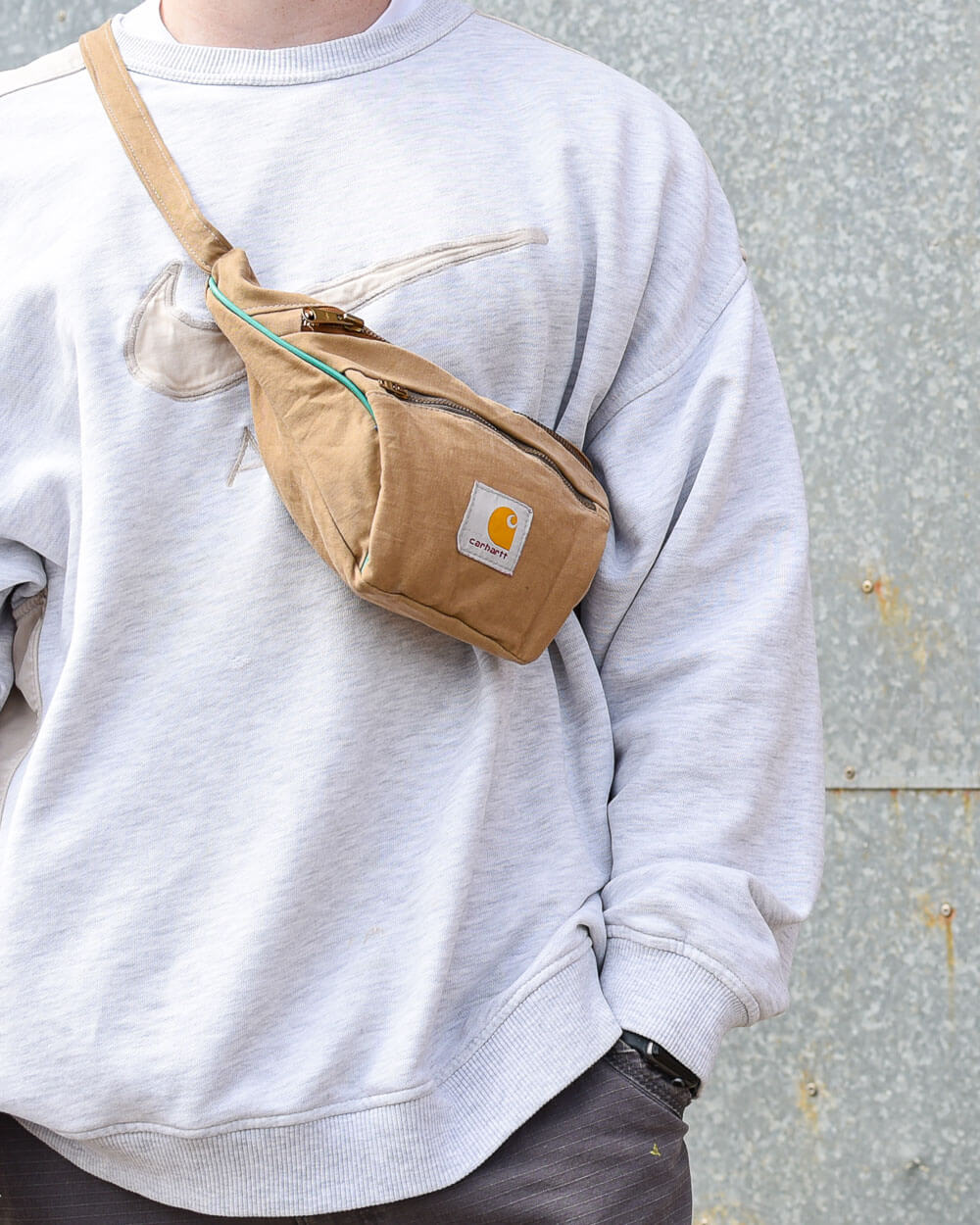 Khaki Carhartt Reworked Bum Bag  