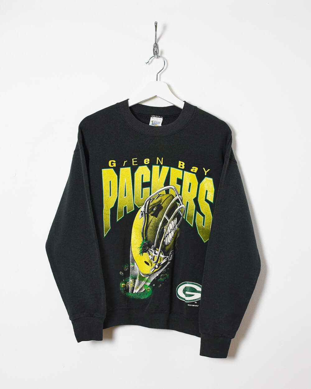 Vintage 90s Cotton Mix Black Fan Green Bay Packers Sweatshirt - Small–  Domno Vintage