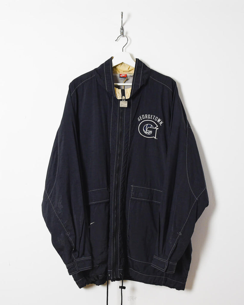 Vintage 90s Nylon Black Nike Georgetown Hoyas Jacket - XX-Large