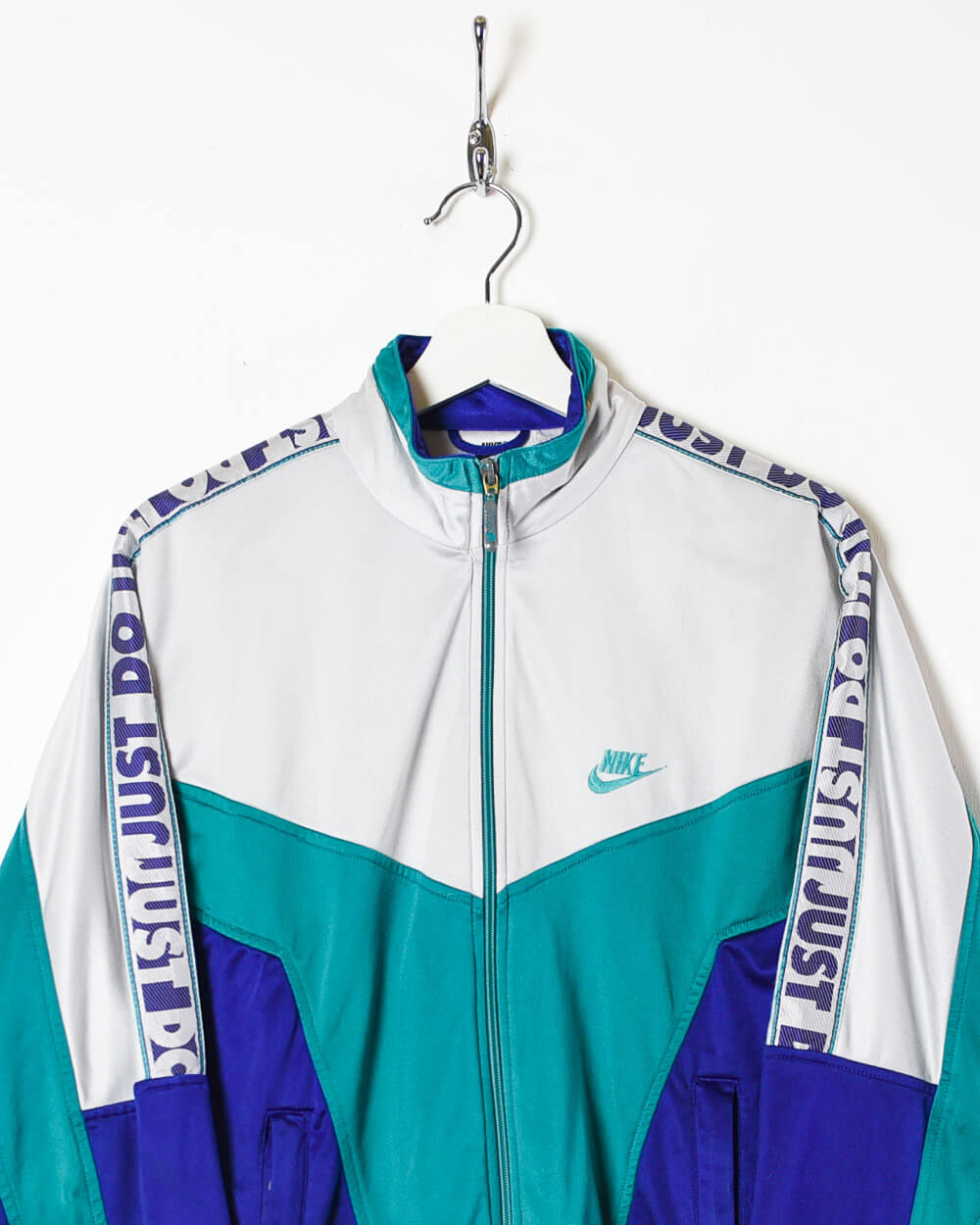White Nike Just Do it Tracksuit Top - Small