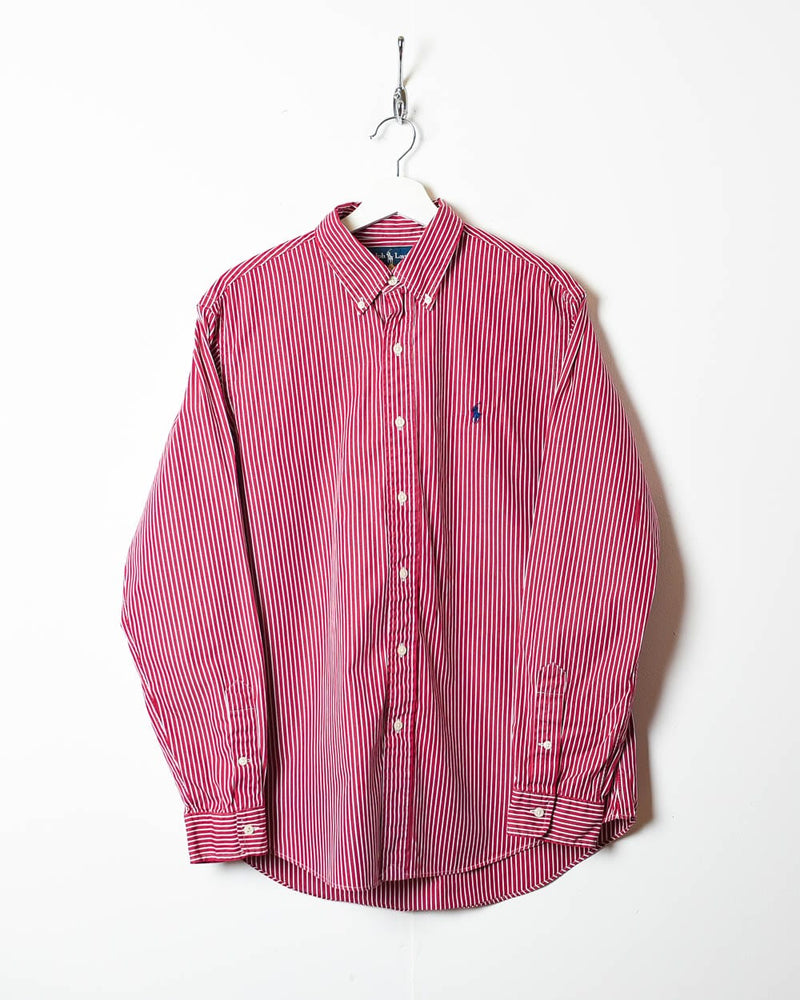 Red Polo Ralph Lauren Striped Shirt - Large