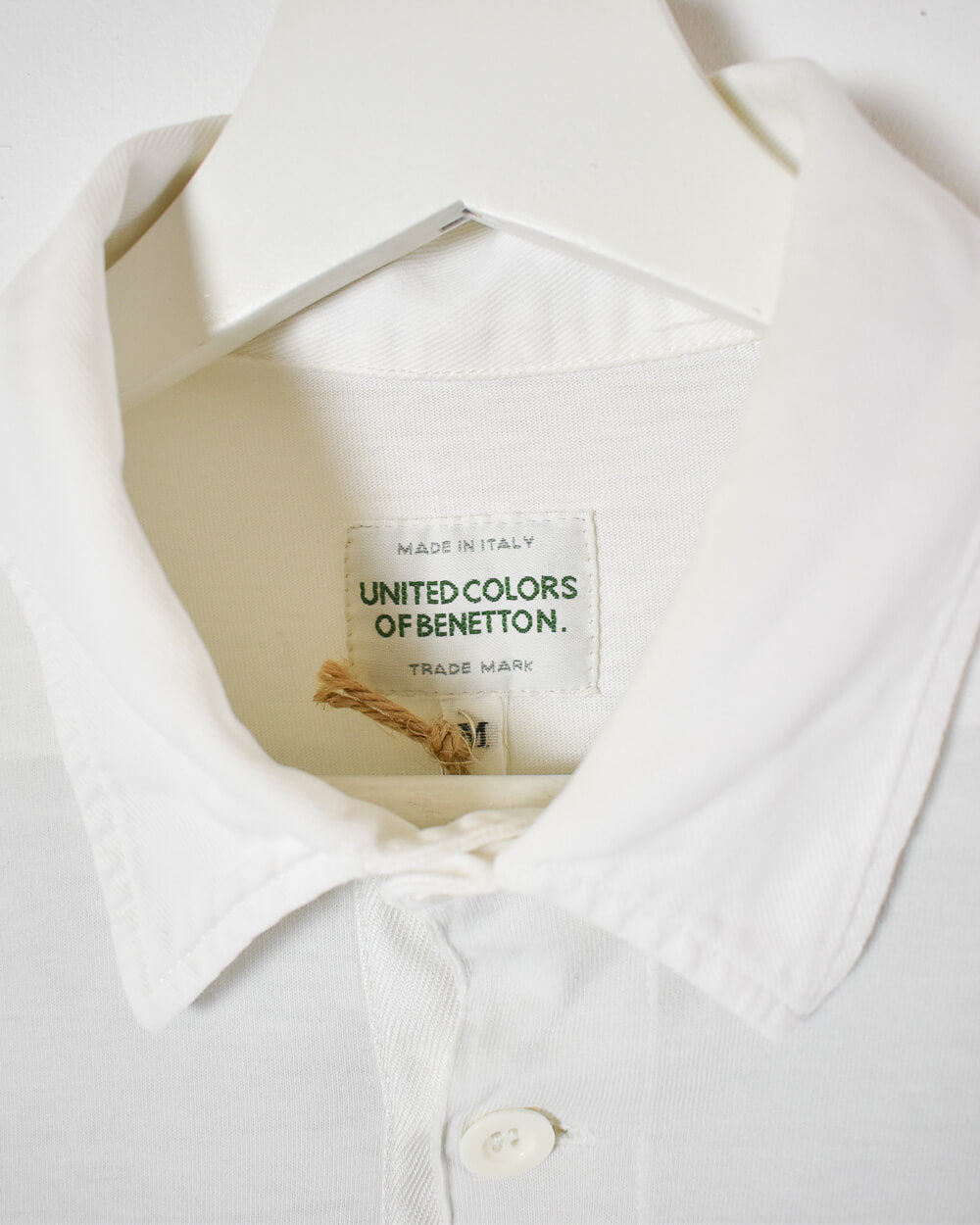 White United Colours of Benetton Rugby Shirt - Medium