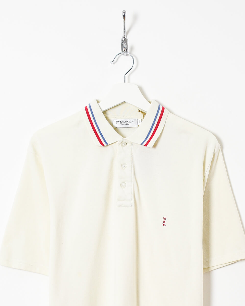 Neutral Yves Saint Laurent Polo Shirt - Large