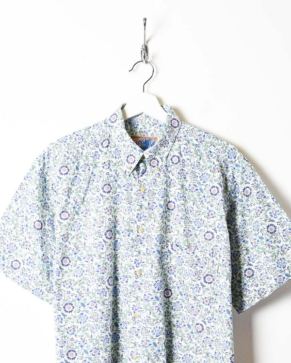 Multicolour Patterned All-Over Print Short Sleeved Shirt - Large