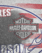 Stone Harley Davidson Eagle Flag Graphic T-Shirt - X-Large