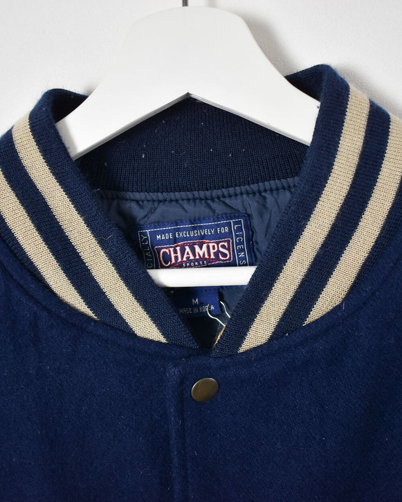 Vintage 90s Wool Colour-Block Navy Champs Penn State Varsity