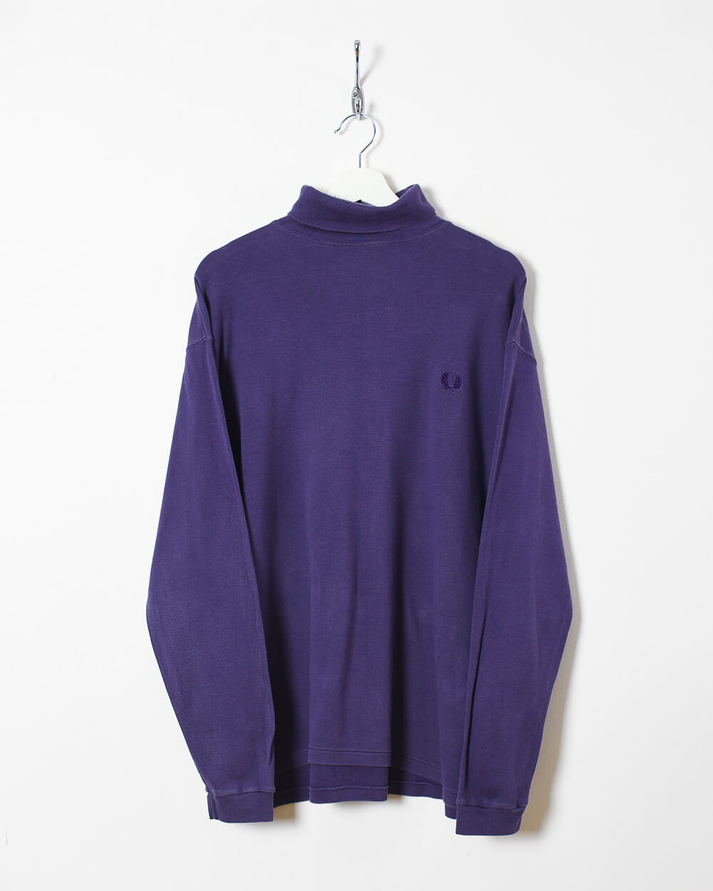 Purple Fred Perry Turtle Neck Sweatshirt - Large