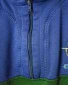 Blue Lotto Double Collar 1/4 Zip Sweatshirt - Small