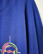 Blue Lotto Double Collar 1/4 Zip Sweatshirt - Small