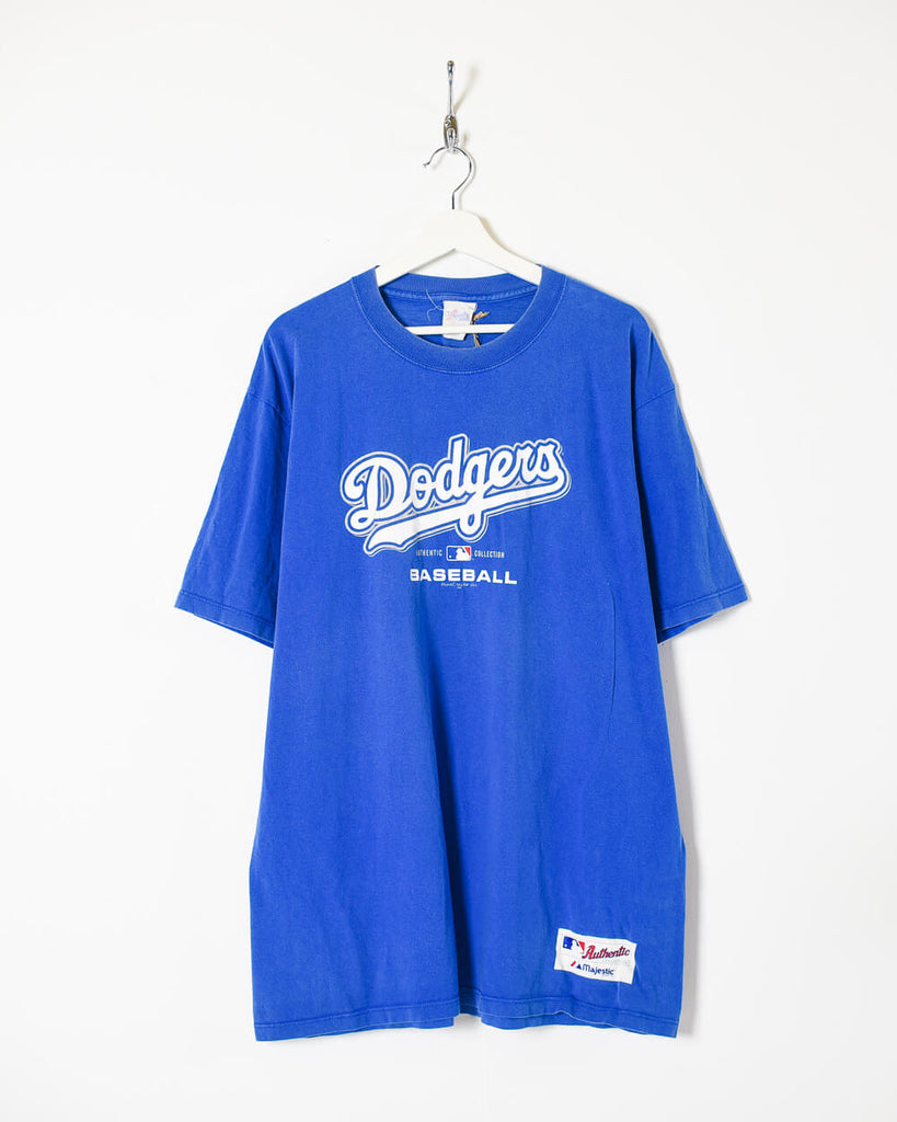 Vintage 00s Cotton Blue Majestic Authentic Dodgers Baseball T